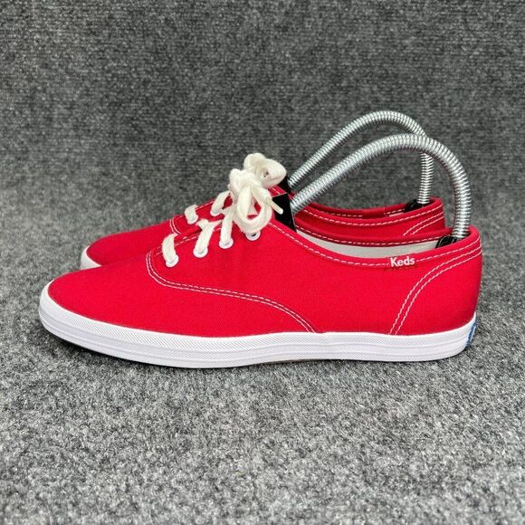 Keds Champion Originals Lace Up Sneakers Women's Size 6.5 Red Canvas Casual Shoe - Picture 4 of 11